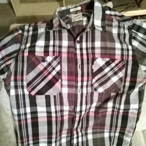 Long sleeve button up plaid